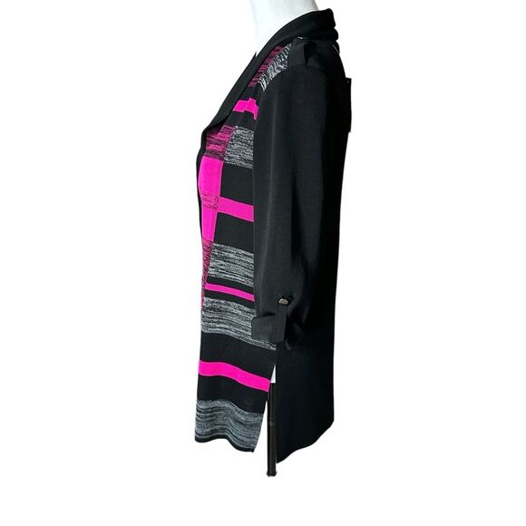 Ming Wang Blazer /Jacket Black Pink Gray Open Front Sz XS NWT - Picture 3 of 9